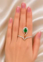 Elara Green Stone Ring (Yellow Gold) RING02652 - Image 4