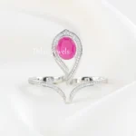 Elara Pink Stone Ring (Silver) RING02657