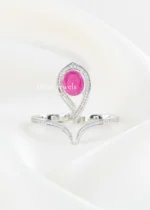Elara Pink Stone Ring (Silver) RING02657