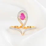 Elara Pink Stone Ring (Yellow Gold) RING02656