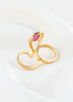 Elara Pink Stone Ring (Yellow Gold) RING02656 - Image 3