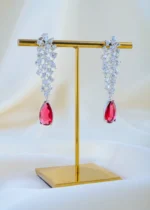 Elara Ruby Shine (Silver) EAR001776 - Image 2
