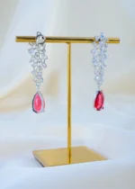 Elara Ruby Shine (Silver) EAR001776 - Image 3