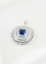 Elara Spark Blue Pendant Set (Silver) PSET02664 - Image 2