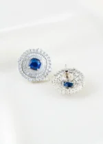 Elara Spark Blue Pendant Set (Silver) PSET02664 - Image 3