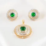Elara Spark Green Pendant Set (Yellow Gold) PSET02661