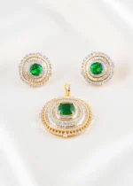 Elara Spark Green Pendant Set (Yellow Gold) PSET02661