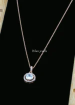 Elegant Halo Charm Necklace Set (Rose Gold) NEC002587 - Image 2