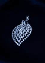 Elegant Studded Pendant Set (Silver) PSET01464 - Image 3