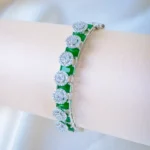 Elevated Green Bracelet (Silver) BRA001172