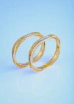Elevated Suqare Bangles (Yellow Gold) BAN000981 - Image 2
