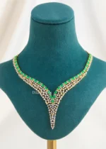 Elira Green Elegance necklace set (Yellow Gold) NEC002626 - Image 2