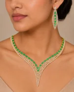 Elira Green Elegance necklace set (Yellow Gold) NEC002626 - Image 4