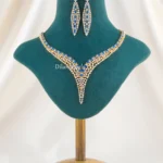 Elira blue Elegance necklace set (Yellow Gold) NEC002628