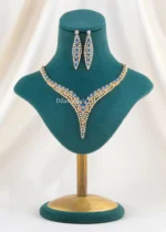 Elira blue Elegance necklace set (Yellow Gold) NEC002628