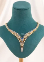 Elira blue Elegance necklace set (Yellow Gold) NEC002628 - Image 2
