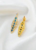 Elira blue Elegance necklace set (Yellow Gold) NEC002628 - Image 3
