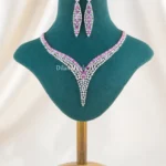 Elira pink Elegance necklace set (Silver) NEC002627
