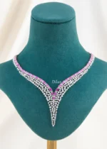 Elira pink Elegance necklace set (Silver) NEC002627 - Image 2