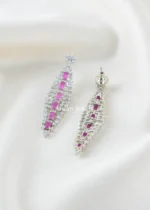 Elira pink Elegance necklace set (Silver) NEC002627 - Image 3