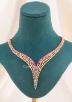 Elira pink Elegance necklace set (Yellow Gold ) NEC002630 - Image 2
