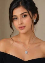 Elora Grace Necklace Set (Silver) NEC002566 - Image 4