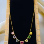 Elysian Multicolor Charm Necklace (Yellow Gold) NEC001336