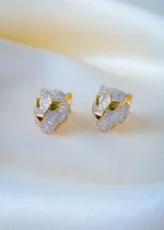 Embellished Panther Earrings (Yellow Gold) EAR001323 - Image 2