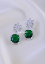 Emerald Aura Earrings (Silver) EAR002075 - Image 2