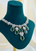 Emerald Bloom Luxury Necklace Set (Yellow Gold) NEC001560 - Image 2