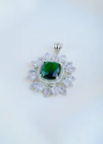Emerald Bloom Set (Silver) PSET01767 - Image 2