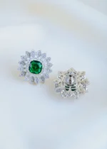 Emerald Bloom Set (Silver) PSET01767 - Image 3