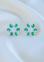 Emerald Blossom Earrings (Silver) EAR001870