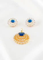 Emerald Blossom blue pendant set (Yellow Gold) PSET02649