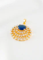Emerald Blossom blue pendant set (Yellow Gold) PSET02649 - Image 2