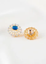 Emerald Blossom blue pendant set (Yellow Gold) PSET02649 - Image 3
