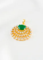 Emerald Blossom green pendant set (Yellow Gold) PSET02648 - Image 2