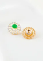 Emerald Blossom green pendant set (Yellow Gold) PSET02648 - Image 3