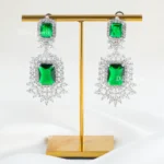 Emerald Cascade Chandelier Earrings (Silver) EAR002434