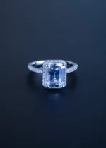 Emerald Cut Solitaire Ring (Silver) RING01231