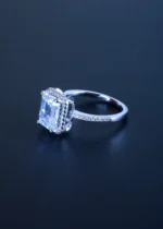 Emerald Cut Solitaire Ring (Silver) RING01231 - Image 2