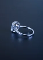 Emerald Cut Solitaire Ring (Silver) RING01231 - Image 3