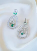 Emerald Grace Earrings (Silver) EAR001480 - Image 3
