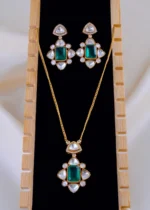 Emerald Grace Polki Set (Antique Gold) NEC002002