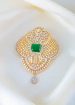 Emerald Green Diamond Pendant Set (Yellow Gold) PSET01455 - Image 2