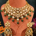 Emerald Green Kundan Necklace Set- NEC12012305