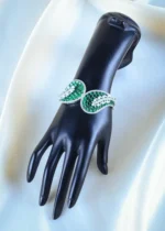 Emerald Green Pearl Bracelet (Dual Plating) BRA001134 - Image 2