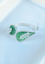 Emerald Green Pearl Bracelet (Dual Plating) BRA001134 - Image 3