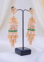Emerald Maharani Dangler Jhumkas (Yellow Gold) EAR002194 - Image 2