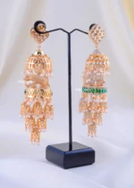 Emerald Maharani Dangler Jhumkas (Yellow Gold) EAR002194 - Image 3